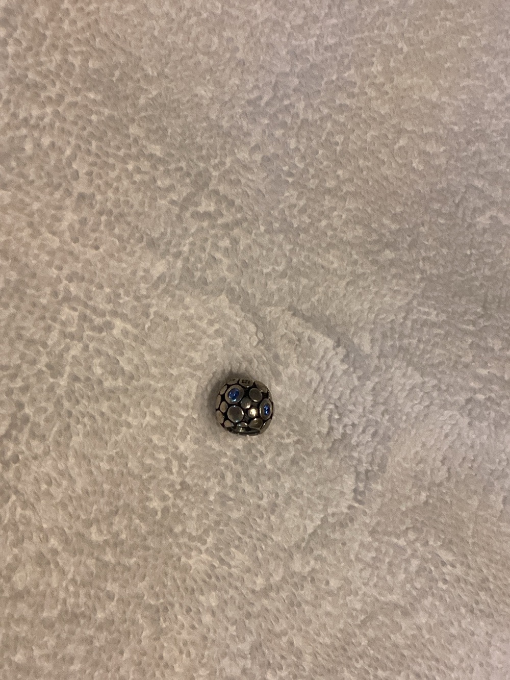 Pandora Silver Charm with Blue Stones